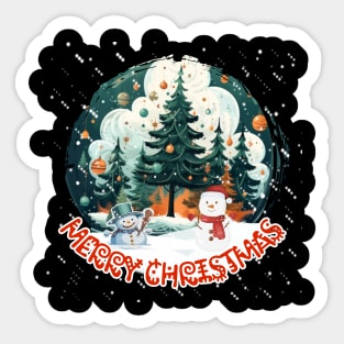 MERRY CHRISTMAS, LET IT SNOW,SNOWMAN Sticker